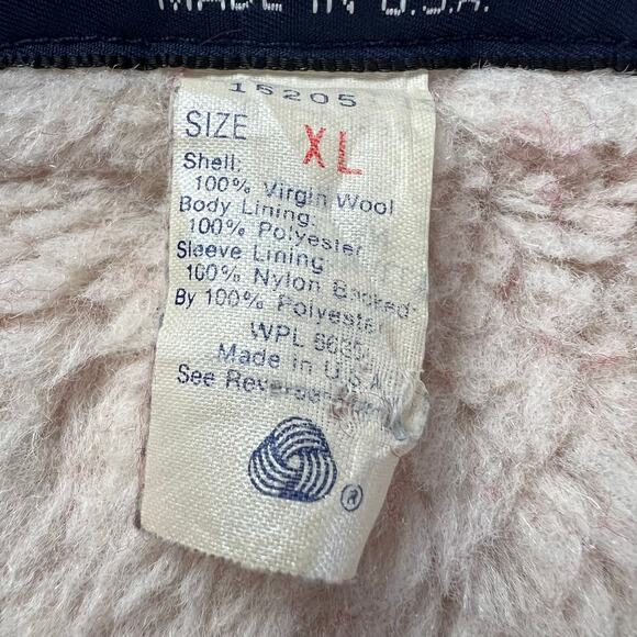 Woolrich Vintage Sherpa Lined Red Wool Bomber Jacket men’s size XL USA Made - Picture 6 of 9